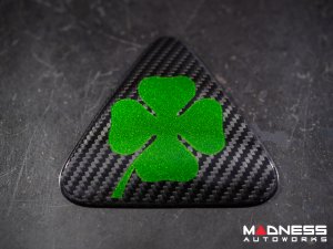  Alfa Romeo Stelvio Quadrifoglio (QV) Fender Badge Cover Set - Carbon Fiber - Green Clover